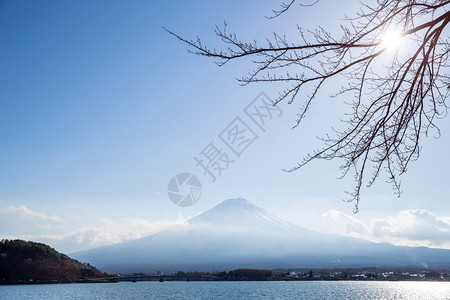 日本Yamarashi川口湖富士福吉山图片