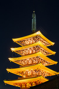 日本东京朝津寺的塔图片