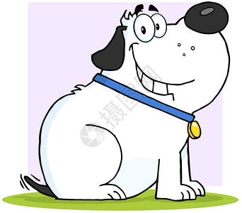 微笑灰色肥狗卡通马斯科特字符图片