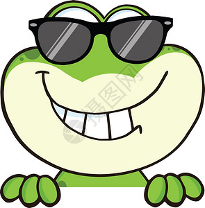 太阳镜广告卡通可爱绿色青蛙插画