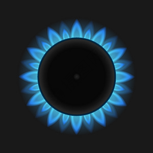蓝色圆圈火焰气体火焰插画