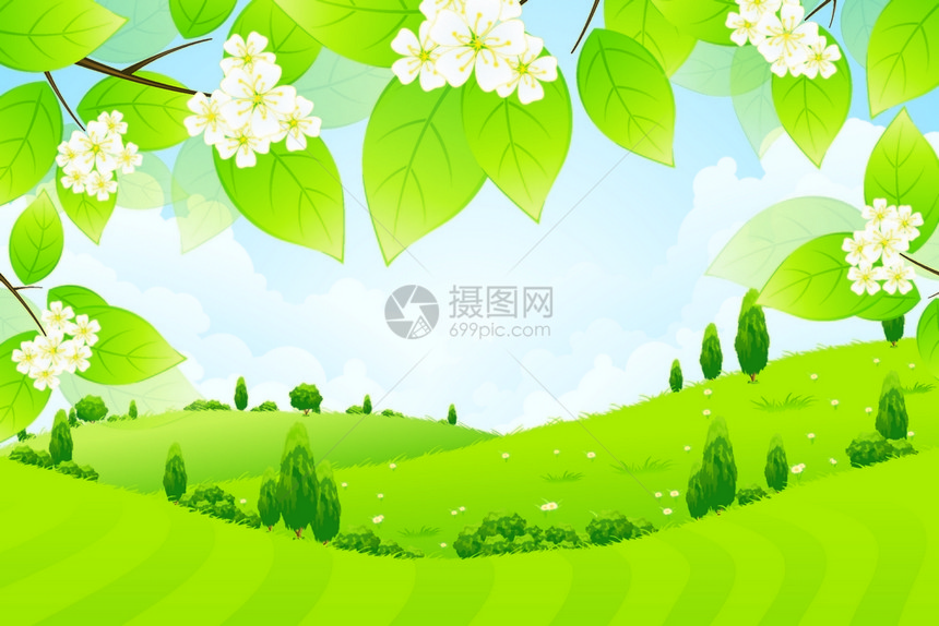绿色花景观图片