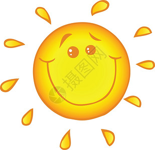 太阳微笑微笑太阳卡通字符插画