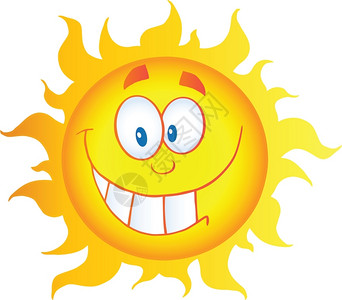 卡通快乐微笑的太阳元素图片