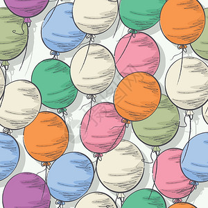 卡通彩色气球元素背景图片