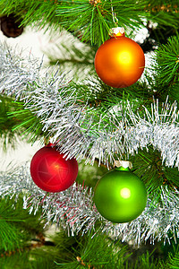 圣诞舞会和绿树枝图片