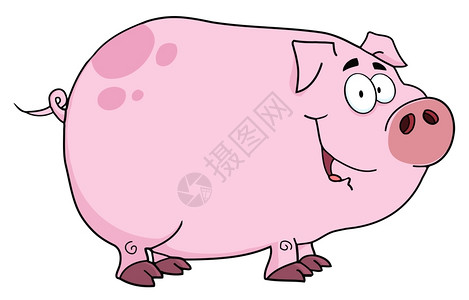 猪漫画字符背景图片