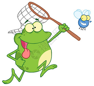 青蛙用A网追逐飞轮图片