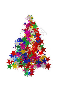 由有色星组成的圣诞树背景图片