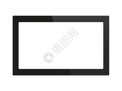 白色背景上的黑通用平板电脑pc图片