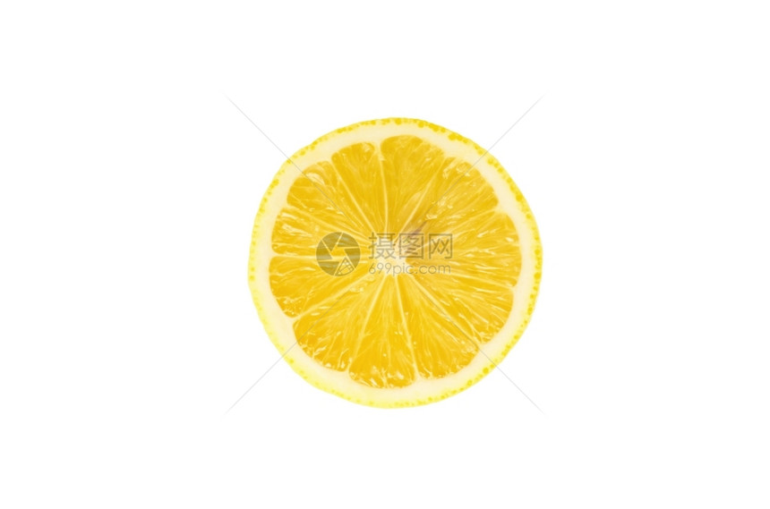 白色背景孤立的新鲜柠檬切片图片