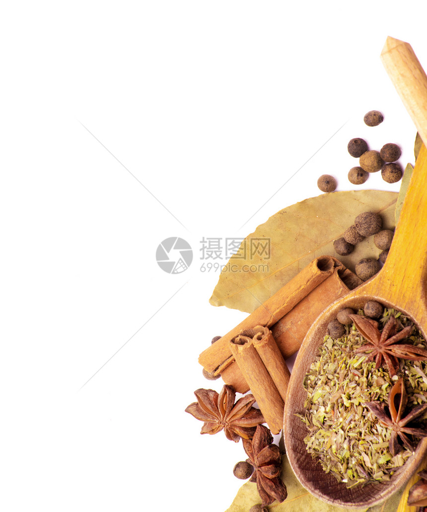 白上孤立的Spice边框图片