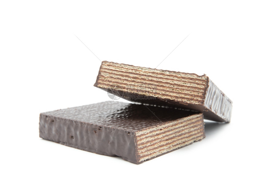 白上分离的巧克力华夫饼图片
