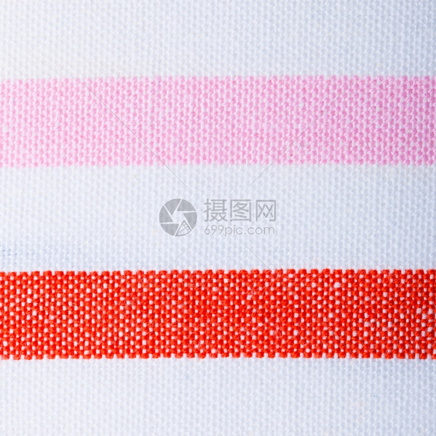 彩色红粉白水平条纹织物作为背景纹理或图案宏图片