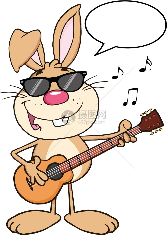 弹吉他的兔子图片