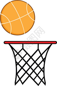 篮球网以篮球为洞与插画