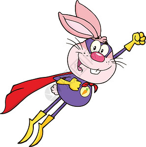 素材超级飞侠粉红兔子超级英雄卡通人物插画