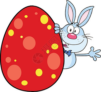 复活节鸡蛋后面的兔子图片