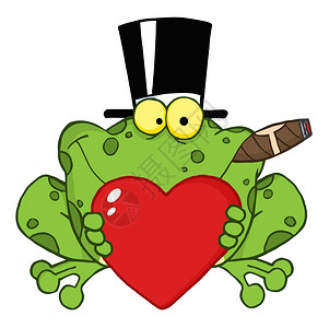 青蛙有一顶帽子雪茄有红心图片