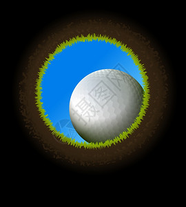 矢量高尔夫球靠近洞穴图片