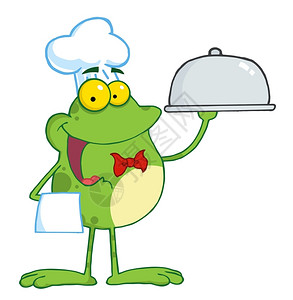 大厨服务佛罗格卡通马斯科特Frog卡通MascotMascot食品大厨插画