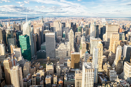 美国城市摩天大楼的纽约市线图片