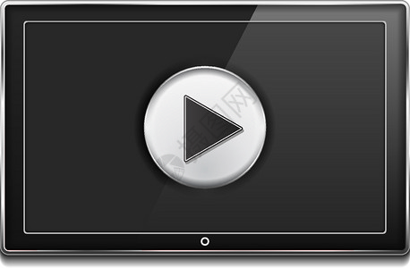 黑色素材视频带Play按键的电视屏幕插画