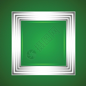 绿色背景上带白边框的色彩多插图用于设计背景图片