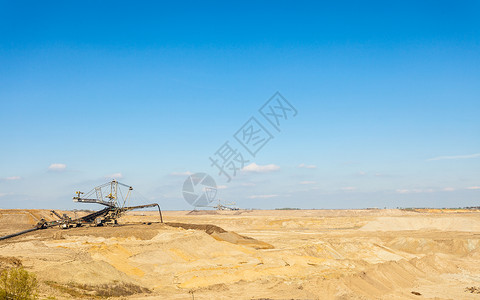 露天矿坑棕煤工业景观图片