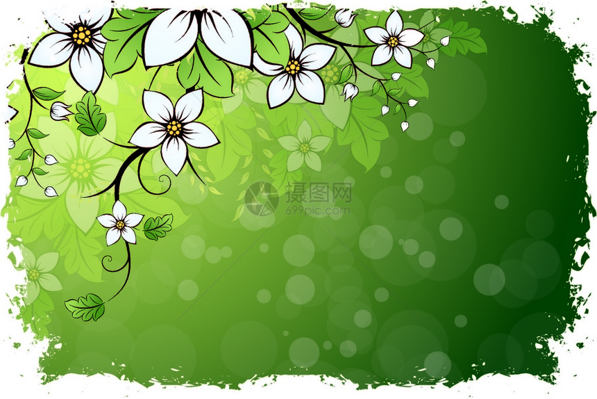 绿色梦幻花朵背景图片