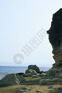 岩石悬崖和海图片