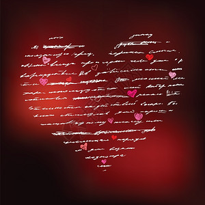 心脏设计元素爱情手写矢量背景图片