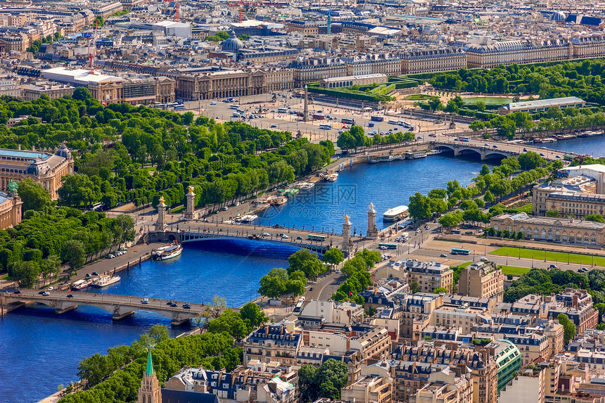 空中拍摄的巴黎之景图片