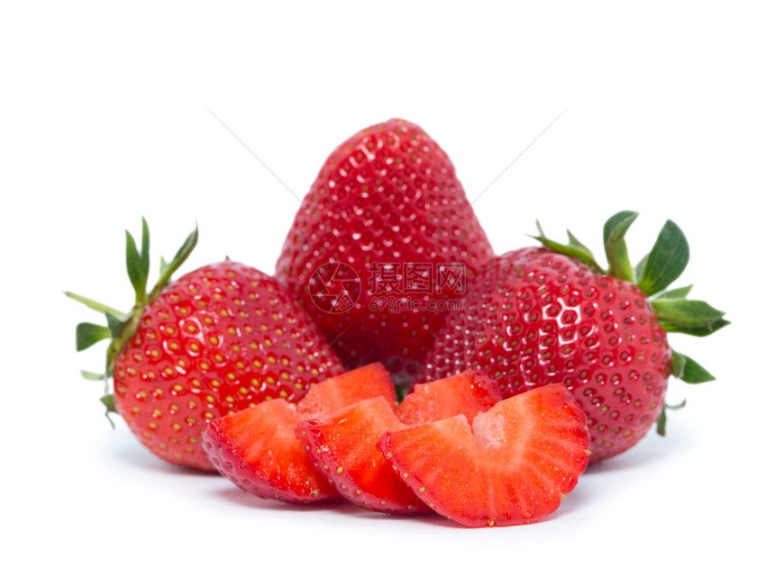 白上隔离的草莓图片