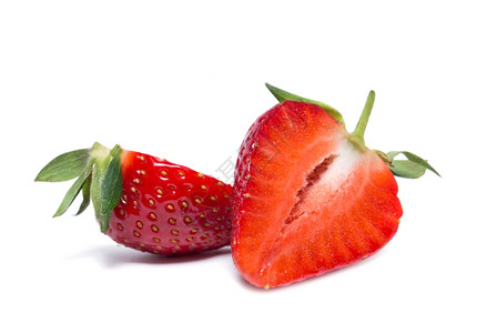 白上孤立的甜草莓图片