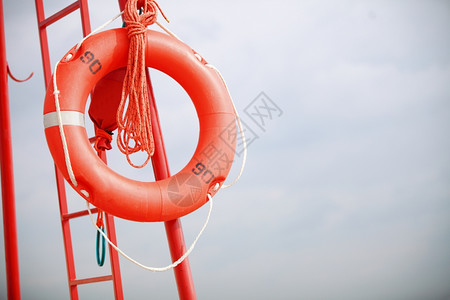 拯救海滩生命员设备橙色艇浮力援助图片