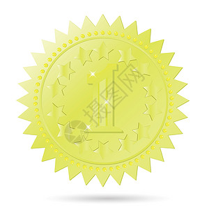 配有金奖徽章的彩色插图用于设计图片