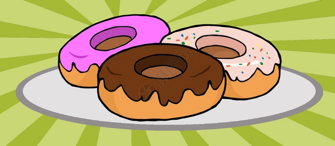 碳水化合物光滑的Donuts矢量说明插画