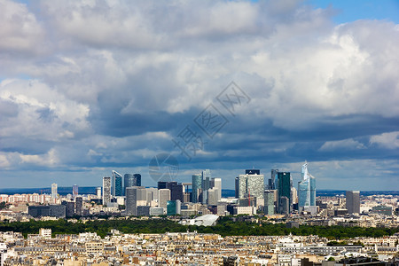 巴黎现代商业区的视野法国艾菲尔铁塔的防御图片