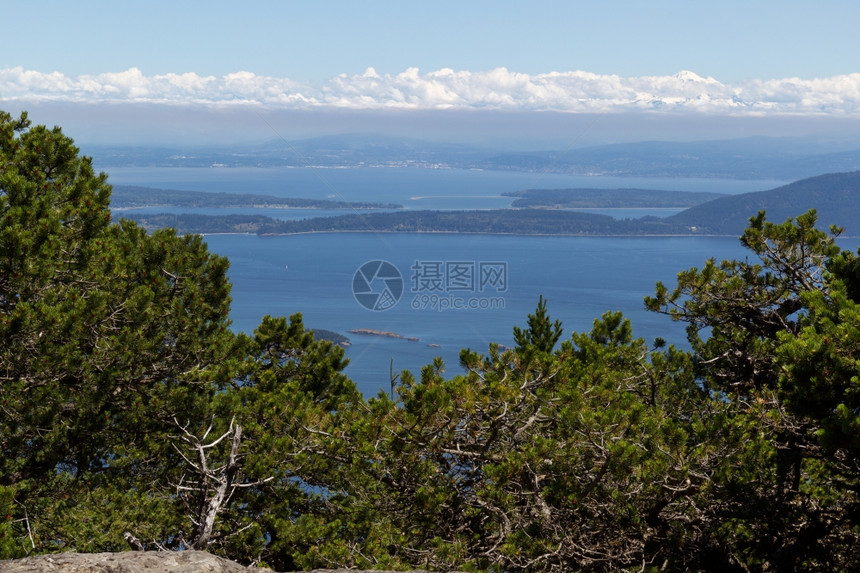 圣胡安群岛的高点取自山地宪法夏季在美好的一天图片