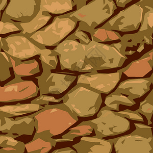 棕色石头以石头纹理显示多彩的插图插画