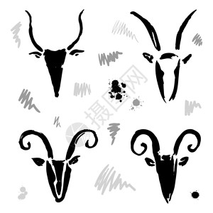 小号美妆刷山羊2015年新符号集中文Zodiac手工绘制说明插画