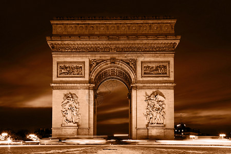 法国巴黎夜色的ArcdeTriomphe图片
