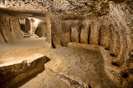 卡帕多西亚土耳其德林库尤洞穴城高清图片