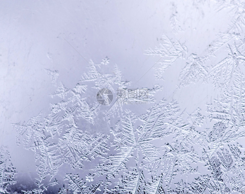冬季窗口上的霜自然形态图片