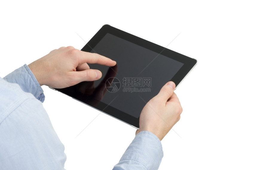 手握平板电脑图片