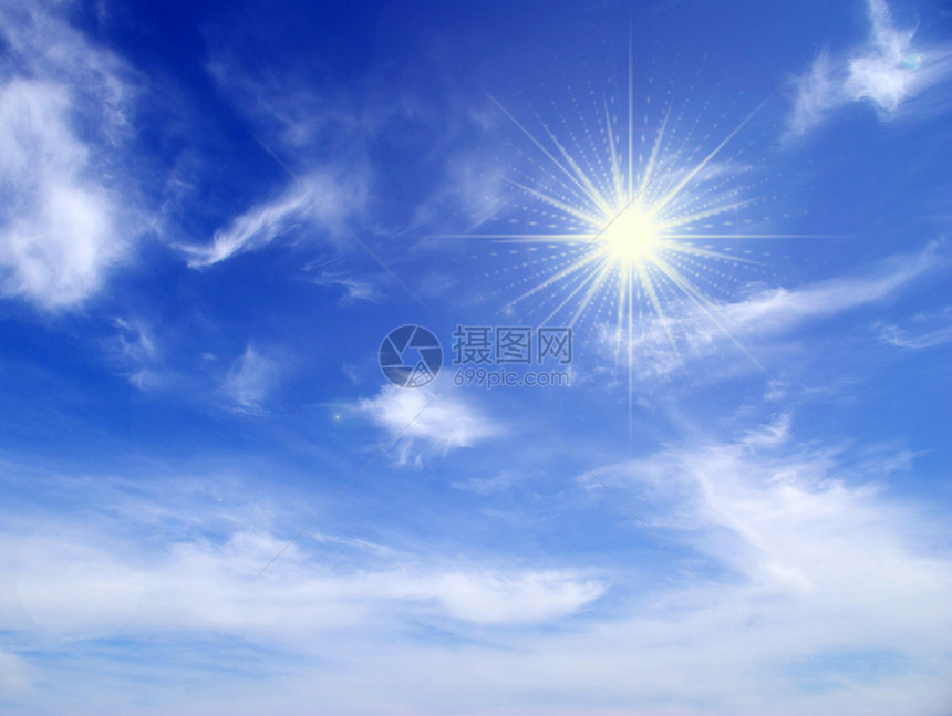 阳光明媚的天空背景图片