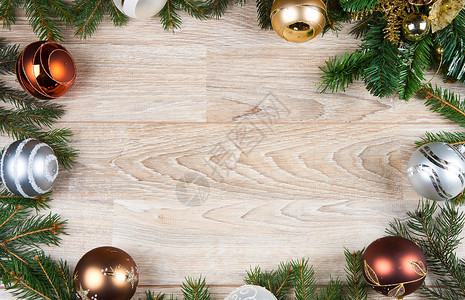 白木的圣诞节装饰背景图片