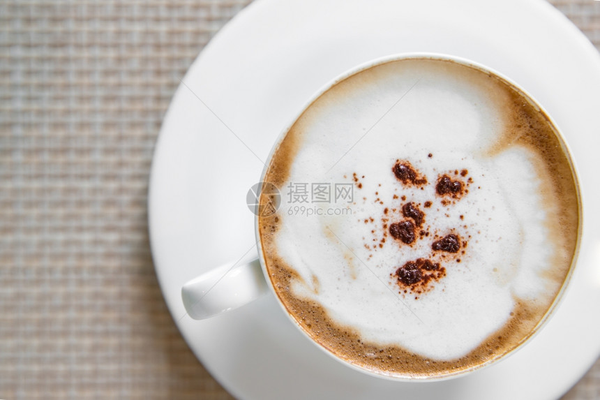 白杯咖啡卡布奇诺图片