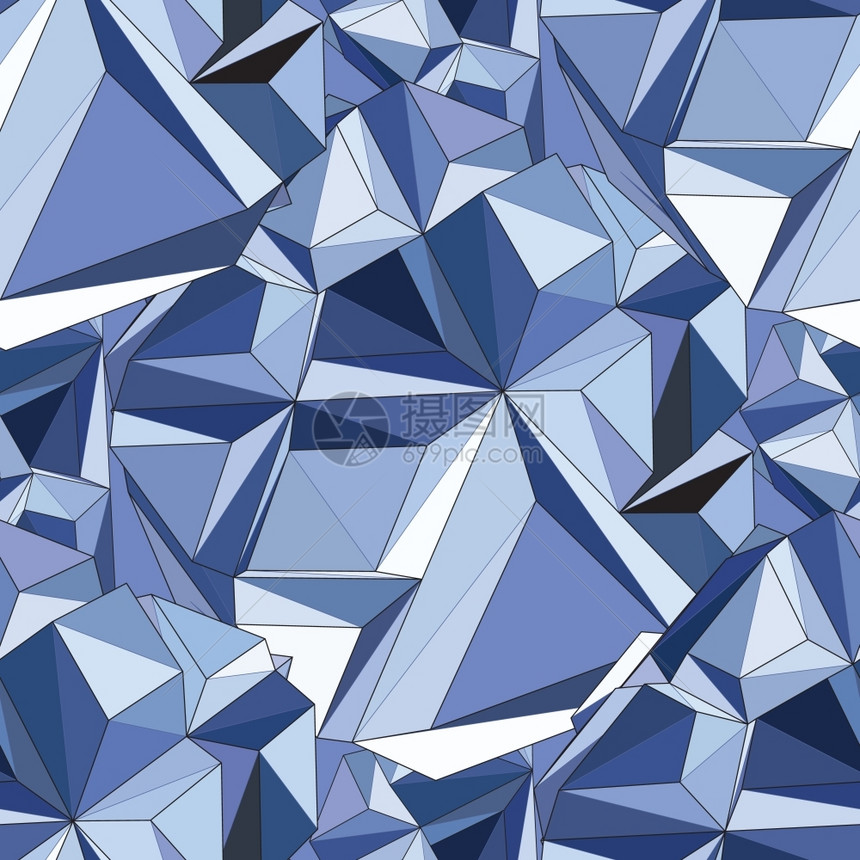 几何无缝背景晶体摘要3D多边形图案图片